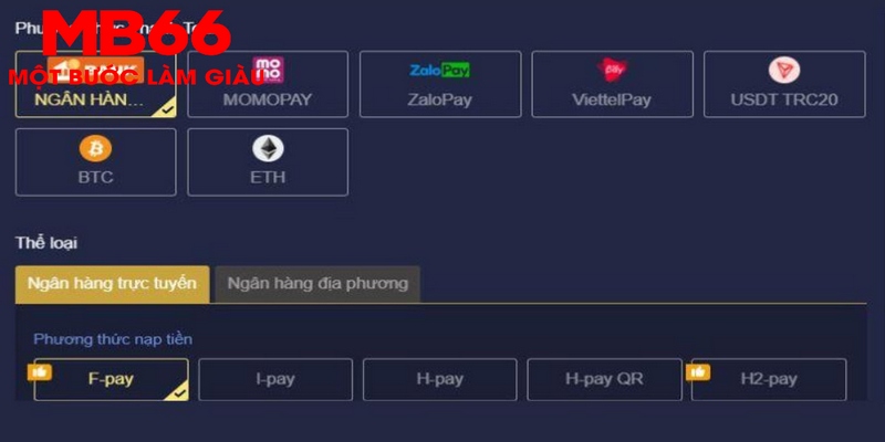 Nạp tiền MB66 qua ngân hàng trực tuyến linh hoạt và bảo mật